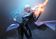 archmage artist:maoxfhan character:silvenia_ettertree commissioner:linu female fire front_view half-elf ice lightning long_hair magic simple_background solo spoiler:volume9 upper_body white_hair // 3508x2480 // 6.2MB // rating:Safe