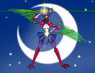 artist:mg blue_legwear bow character:peki copyright:sailor_moon feather front_view garuda green_feather jewelry looking_at_viewer martial_artist meta:crossover meta:tagme moon open_mouth purple_feather skirt spoiler:volume6 standing wing // 3300x2550 // 2.6MB // rating:Safe