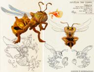 animal artist:enuryn ashfire_bee bee caption character:apista fire flying front_view insect side_view simple_background standing stinger wing // 1280x989 // 1.8MB // rating:Safe