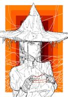 artist:johndoe bandages character:belavierr female front_view hat human immortal long_hair monochrome orange_background solo spoiler:book12 spoiler:volume6 thread upper_body witch witch_hat // 1736x2455 // 1.0MB // rating:Safe