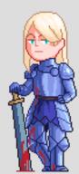 adventurer armor artist:zelanters blonde_hair blood blue_eyes byres character:yvlon_byres female front_view holding_sword lady long_hair looking_at_viewer meta:animated nobility pixelart simple_background solo standing sword transparent_background // 68x150 // 57.5KB // rating:Safe