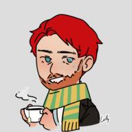 artist:richi beard black_chestwear blue_eyes bright_skin character:altestiel copyright:picrew copyright:picrew_137904 cup disembodied_hand earl front_view human jacket looking_at_viewer male monocle mustache nobility red_hair scarf simple_background smile solo spoiler:volume7 steam tea transparent_background upper_body // 600x600 // 104.7KB // rating:Safe