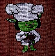 artist:(o(エ)o) barefoot black_hair bowl cave_goblin character:pebblesnatch chef_hat female food front_view goblin green_skin hat long_ears medium_hair red_background red_eyes sharp_teeth simple_background smile solo spoiler:volume5 standing sweatshirt white_chestwear white_headwear // 1057x1075 // 1.6MB // rating:Safe
