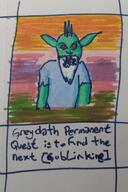 artist:gridcube beard blue_chestwear character:greydath front_view goblin green_skin long_ears lord male marchinn marchinn_2023 mohawk mustache no_pupils nobility red_eyes shirt solo spoiler:book9 spoiler:volume5 text upper_body white_hair // 720x1080 // 79.7KB // rating:Safe