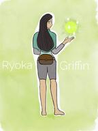 artist:tomeo back_view barefoot black_hair caption character:ryoka_griffin classless female frown green_background human long_hair looking_back solo sparkle spoiler:book1 text // 768x1024 // 74.3KB // rating:Safe
