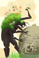 antinium arm_raised artist:guliver bee beekeper character:grass_shell grass hive male meta:inntober meta:inntober_2023 meta:tagme prompt20 prompt_antinium side_view solo spoiler:volume8 standing // 2000x3000 // 595.7KB // rating:Safe
