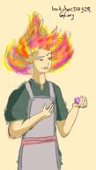 apron artist:gridcube character:erin_solstice female flame_hat glory hazel_eyes human meta:inntober meta:inntober_2023 meta:tagme prompt29 prompt_glory simple_background solo spoiler:volume9 text witch witch_hat // 1092x1920 // 794.0KB // rating:Safe