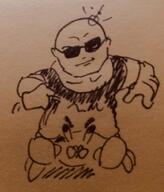 animal artist:brack bald crab duo dwayne_johnson front_view human male monochrome muscle riding rock_crab simple_background sunglasses // 640x748 // 72.2KB // rating:Safe