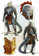 armor artifact artist:artsy_nada back_view character:zel_shivertail chestplate crowdfunding drake fire front_view green_scales grey_chestwear grey_footwear grey_legwear head_only heart heartflame_breastplate heartflame_set helmet looking_at_viewer male scar sharp_nails simple_background solo spoiler:volume4 standing tail white_background wing yellow_eyes // 2500x3536 // 1.4MB // rating:Safe