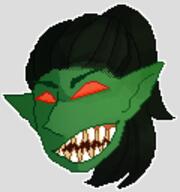 artist:lire character:numbtongue front_view goblin head_only long_ears male medium_hair pixel_art red_eyes sharp_teeth simple_background solo spoiler:book2 transparent_background // 120x128 // 13.5KB // rating:Safe