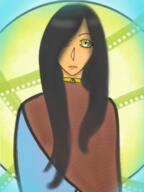 artist:tomeo black_hair blue_chestwear brown_chestwear character:ryoka_griffin classless earther female front_view frown green_eyes human long_hair looking_at_viewer poncho solo spoiler:book1 toned_skin upper_body yellow_background // 1536x2048 // 5.1MB // rating:Safe