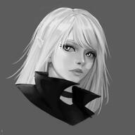 archmage artist:maxswell character:silvenia_ettertree commissioner:linu female half-elf long_hair monochrome portrait simple_background solo spoiler:volume7 white_hair // 2000x2000 // 758KB // rating:Safe