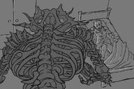 artist:lechatdemon bed behemoth bone character:pisces_jealnet human looking_up lying mage male monochrome necromancer open_mouth spoiler:book9 spoiler:volume5 undead // 1095x730 // 75.0KB // rating:Safe