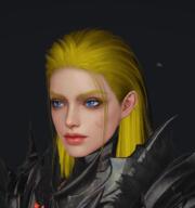 adventurer artist:fc black_background blonde_hair blue_eyes bright_skin byres character:yvlon_byres chestplate female head_only human long_hair simple_background solo spoiler:book1 warrior // 661x705 // 433.4KB // rating:Safe