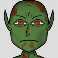 artist:qthebird character:numbtongue emote front_view frown goblin head_only long_ears looking_at_viewer male meta:animated red_eyes red_paint simple_background solo spoiler:book2 transparent_background // 500x500 // 3.1MB // rating:Safe
