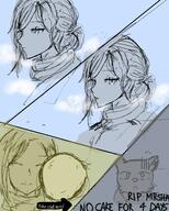 artist:chalyon blue_background character:lyonette_du_marquin character:mrsha comic copyright:jojo's_bizarre_adventure duo female fog front_view gnoll head_only human looking_at_viewer medium_hair meta:meme nobility princess scarf side_view smile snow snow_ball spoiler:book3 spoiler:volume3 text upper_body // 4724x5906 // 1.9MB // rating:Safe