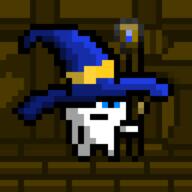 artifact artist:awooga blue_eyes blue_headwear brown_background character:mrsha female front_view gnoll hat holding_staff looking_at_viewer meta:animated nude pixel_art solo spoiler:book2 staff standing triangle wall white_fur witch_hat // 640x640 // 32.0KB // rating:Safe
