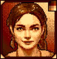 artist:eris brown_background character:erin_solstice earther female front_view human innkeeper long_hair looking_at_viewer medium_hair monochrome pixel_art ponytail smile solo spoiler:book1 // 560x576 // 23.2KB // rating:Safe