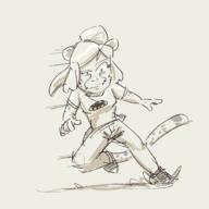 artist:brack character:ryoka_griffin classless copyright:batman copyright:dc female front_view heraldry long_hair looking_at_viewer monochrome pants ponytail runner running shirt shoes simple_background smile solo spoiler:book2 tail white_background zoomorphized // 3000x3000 // 998.8KB // rating:Safe