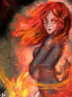 artist:bobo_plushie black_dress character:belavierr character:maviola_el dress duo el female fire human lady long_hair looking_at_viewer nobility orange_eyes red_eyes red_hair side_view spoiler:volume7 thread witch // 1536x2048 // 4.5MB // rating:Safe