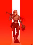 arm_raised armor artist:pkay bag belt blonde_hair blood blue_eyes boots byres chainmail character:yvlon_byres female front_view frown head_only helmet holding_sword human lady long_hair looking_at_viewer meta:tagobj nobility pants red_background simple_background skill_display solo spoiler:volume6 standing sword undead zombie // 1106x1500 // 1.1MB // rating:Questionable