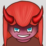 artist:qthebird blue_eyes brown_chestwear character:pirate character:pirateaba commissioner:me emote female front_view head_only horn long_hair looking_up red_hair red_skin simple_background smile solo transparent_background // 500x500 // 161.6KB // rating:Safe