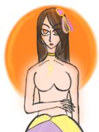 artist:tomeo bright_skin brown_hair character:pryde_ulta choker dress female front_view human jewelry lady long_hair looking_at_viewer meta:tagobj necklace nobility orange_background orange_eyes purple_dress solo spoiler:volume7 topless upper_body // 1536x2048 // 3.4MB // rating:Questionable