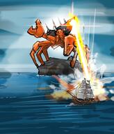 animal artifact artist:mg crab front_view height_comparison magic meta:tagme ocean ship sky water // 1280x1494 // 154.0KB // rating:Safe